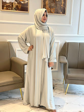 Ice blue plated abaya