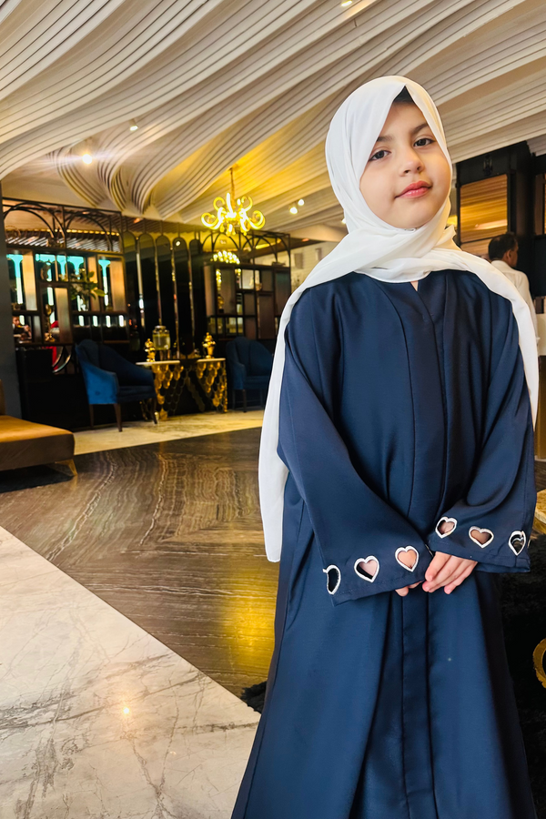 Kids Heart Embriodery Abaya-256