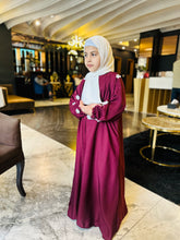 Kids Mehroon floral Abaya-252