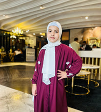 Kids Mehroon floral Abaya-252