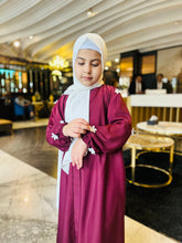 Kids Mehroon floral Abaya-252