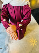 Kids Mehroon floral Abaya-252