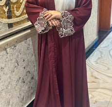 Mehroon Majesty Embroidered Abaya