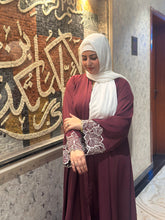 Mehroon Majesty Embroidered Abaya