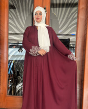 Mehroon Majesty Embroidered Abaya
