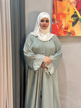 Pistachio Bloom Embroidered Abaya