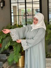 Pistachio Bloom Embroidered Abaya