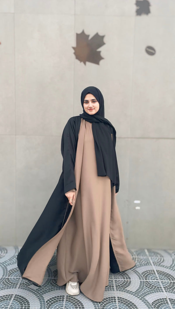 Elegant Coat style Abaya 3pc- 32