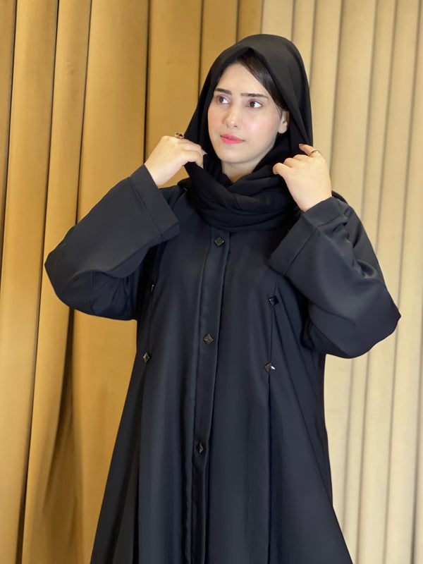 Elegant Buttoned Abaya-157