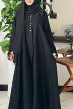 Heart‑Embellished Black Abaya