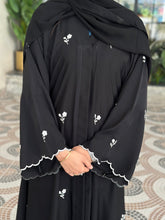Floral Embroidered Black Abaya-37