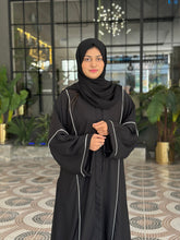 Elegant Black Piped Abaya-12