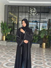 Elegant Black Piped Abaya-12