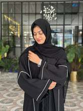 Elegant Black Piped Abaya-12