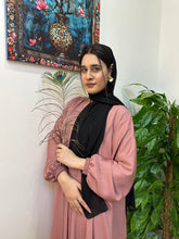 Hina Front Open Abaya (Pink)-05