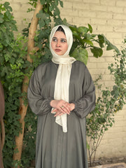 Hina Front Open Abaya (Olive Green)