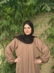 Hina Front Open Abaya (Desert Brown)