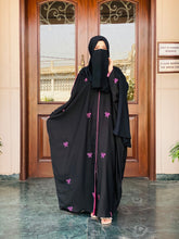 Bow Embroidered Abaya, Customise Bow abaya, Black Abaya