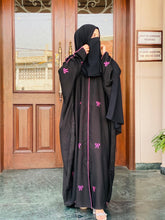 Bow Embroidered Abaya, Customise Bow abaya, Black Abaya