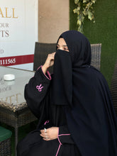 Bow Embroidered Abaya, Customise Bow abaya, Black Abaya