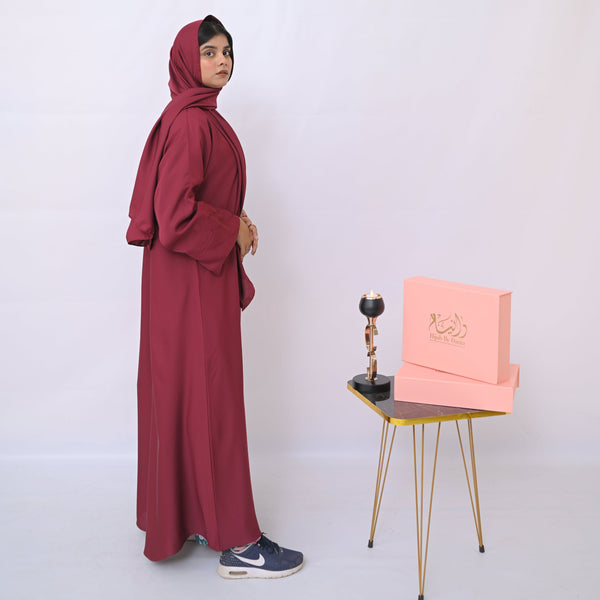 Dania's Decent Maroon Abaya-28