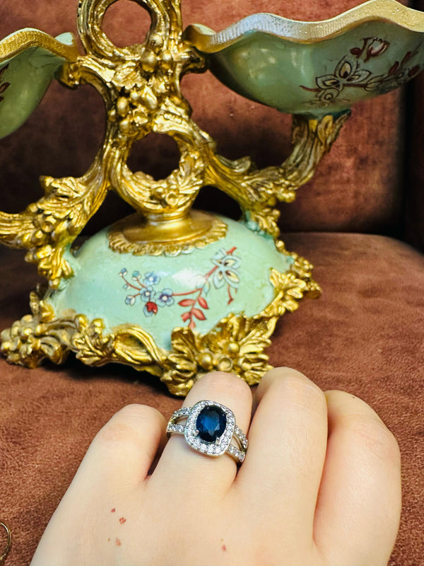 One carraot blue stone ring