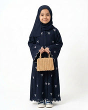 kids bow abaya+ ghera cutwork