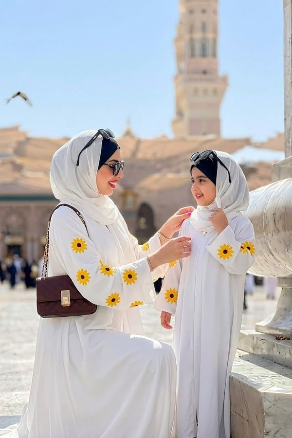 Sunflower Emb Mommy & Me Abaya Set