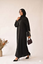 Cutwork Embroidered Abaya with Tie Sleeves 2 pc