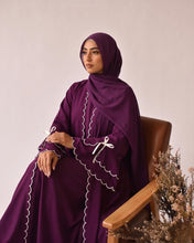 Cutwork Embroidered Abaya with Tie Sleeves 2 pc
