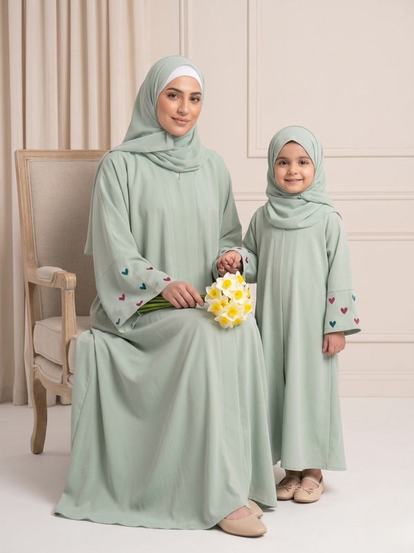 Noor-e-Qalb Emb Mummy And Me Abaya Set