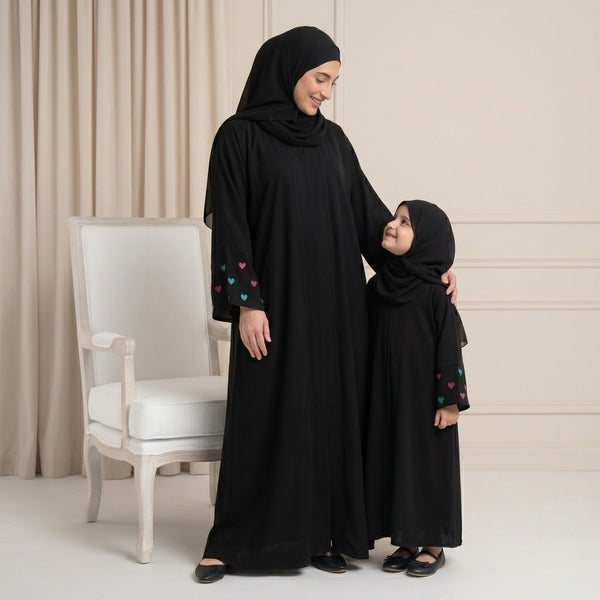 Noor-e-Qalb Emb Mummy And Me Abaya Set