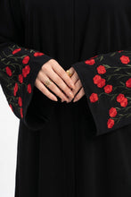 Crimson Bloom Emb Abaya