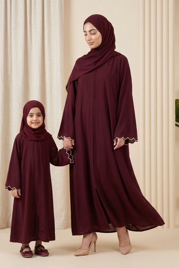 Mehrab Edge Mummy and Me Abaya set