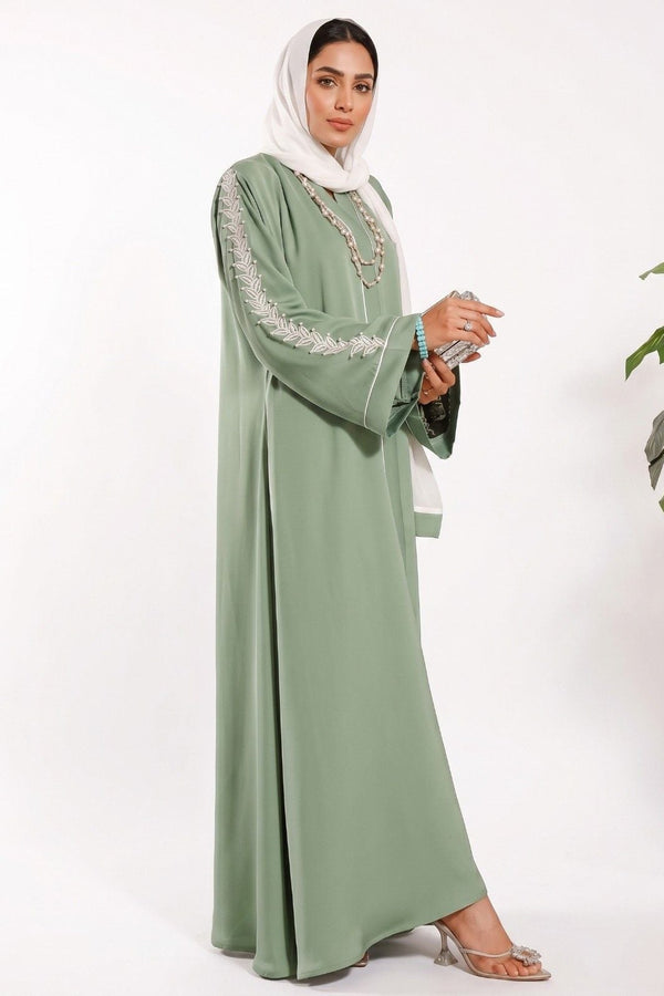 Fern Line  Embroidered Abaya