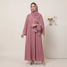 Basic Abaya with Embroidered Hijab