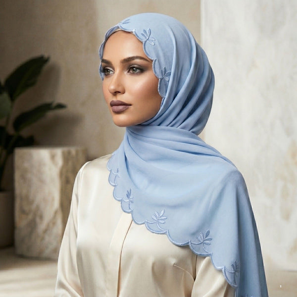 Liyana Petal Edge Embroidered Hijab