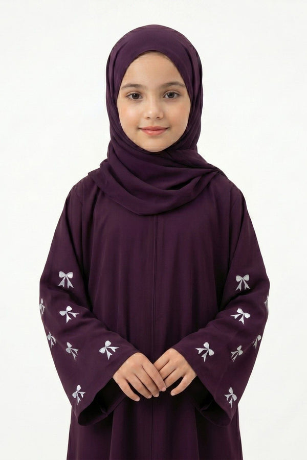 Afiya Bow Whisper Kids Abaya
