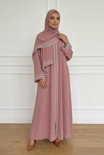 Ameera Contrast Line Abaya