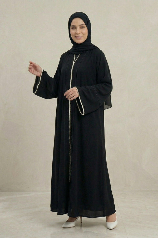 Lace‑Front Black Elegance Abaya