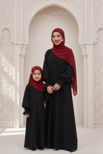 Black Abaya with sleeves Pearls  Mommy & Me Abaya Set