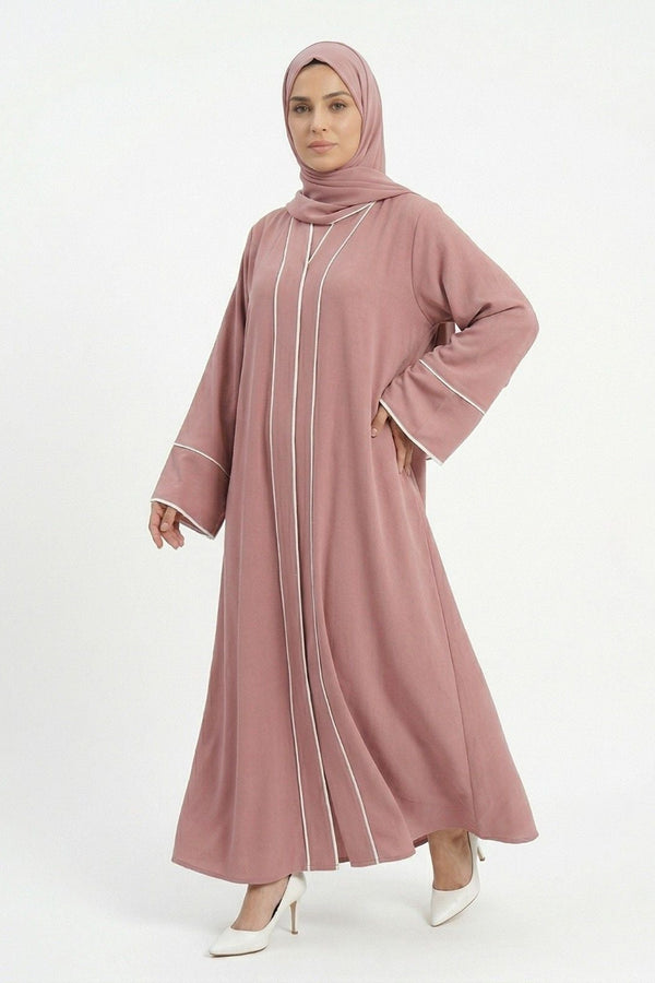 Pink Pinstripe Elegance Abaya