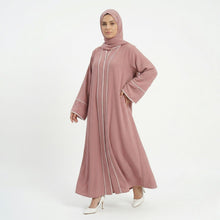 Pink Pinstripe Elegance Abaya