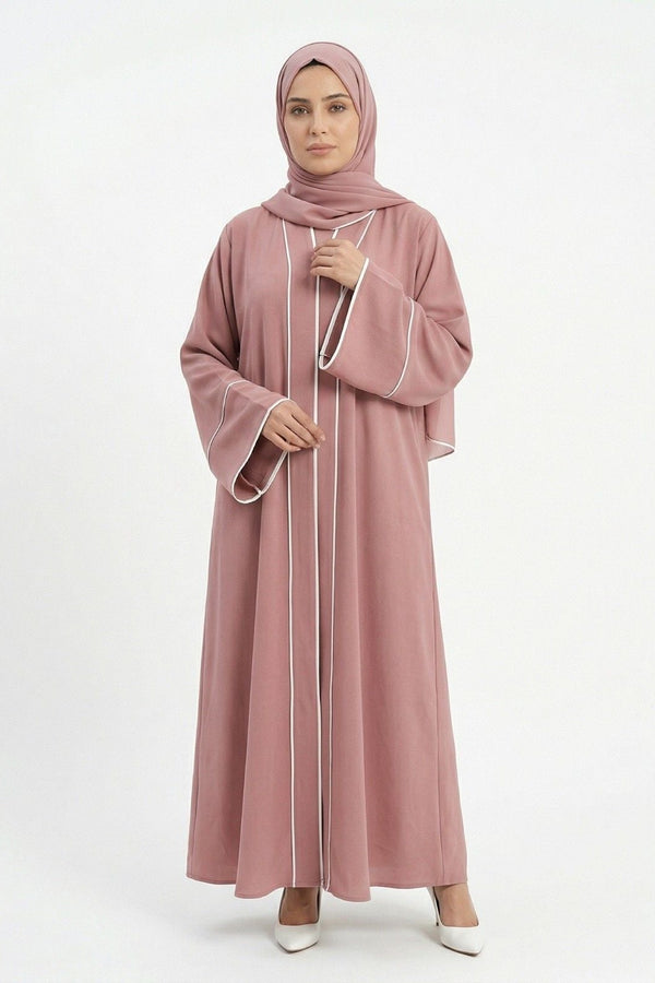 Pink Pinstripe Elegance Abaya