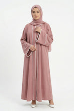Pink Pinstripe Elegance Abaya