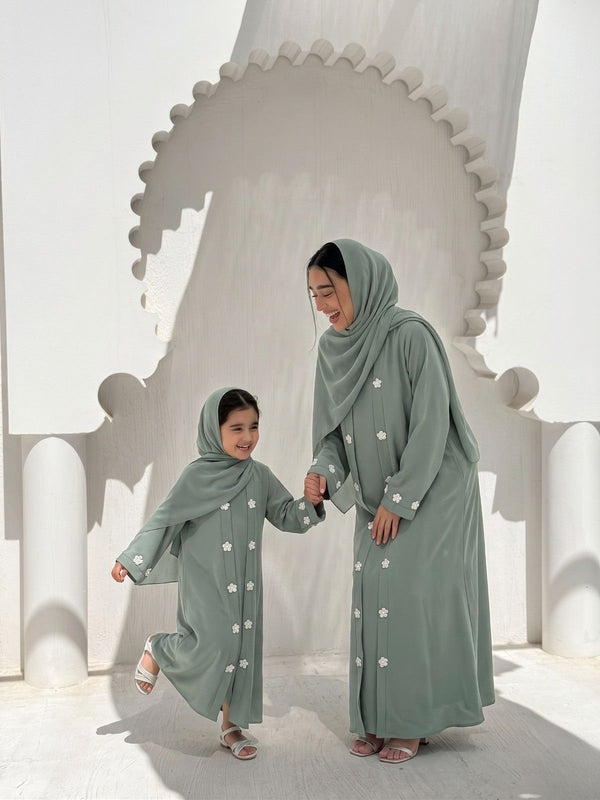 Ward Al Jannah 2PC Mommy and Me  Abaya