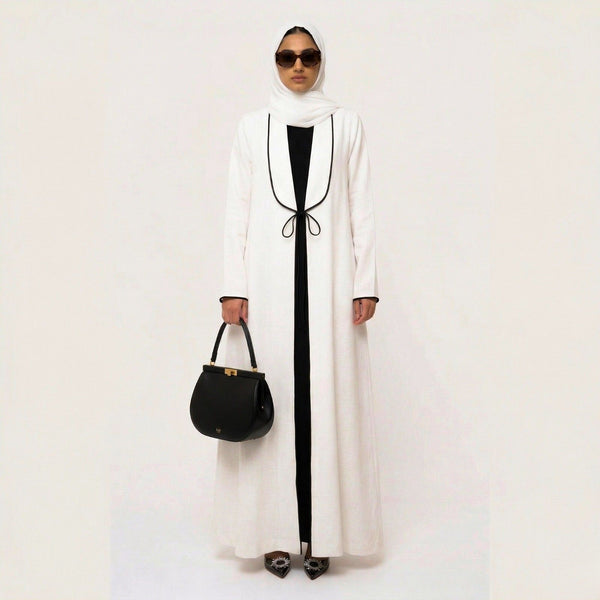 Noir Veil Contrast Abaya