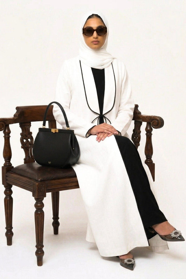 Noir Veil Contrast Abaya