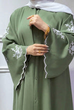 Olive Bloom Embroidered Abaya