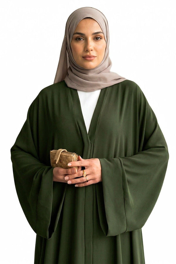 Hina front Open Abaya with patch bazo